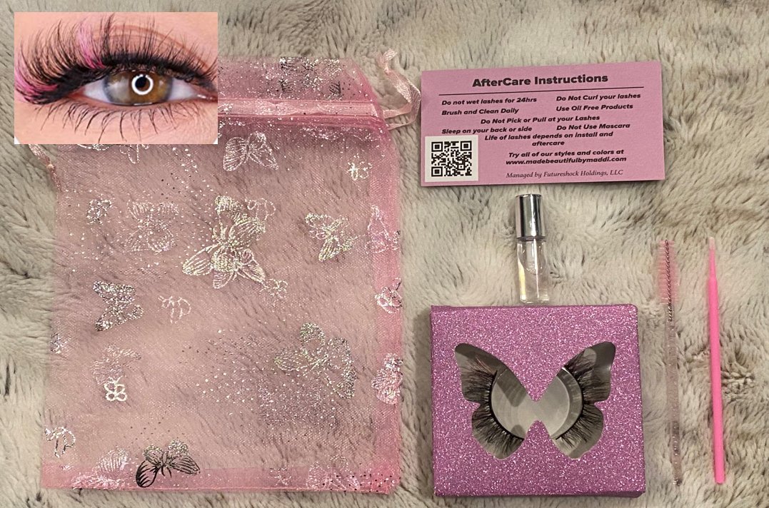 Pink Accents EyeLash Package - Made Beautiful by Maddi