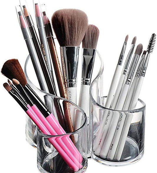 Transparent Acrylic Makeup Brush And Eyebrow Pencil Bucket - Made Beautiful by Maddi